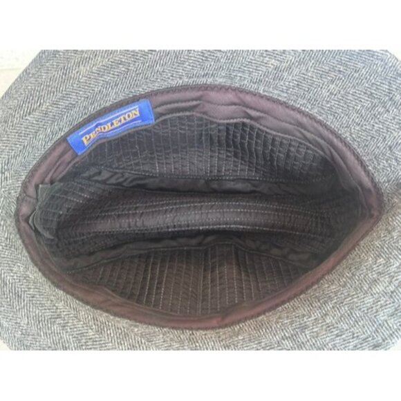 Pendleton Fedora Hat Cap Gray Wool Tweed Made In USA 22in Classic Professor Warm - Picture 5 of 9